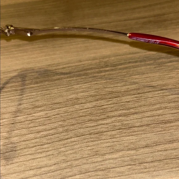 VINTAGE Givenchy GV38591 Silver Oval Wire Frames - Magenta Accents - Picture 2 of 6